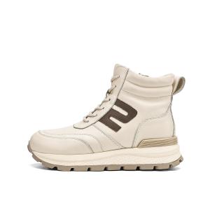 BOERDIQI Женские зимние ботинки бежево-черного цвета