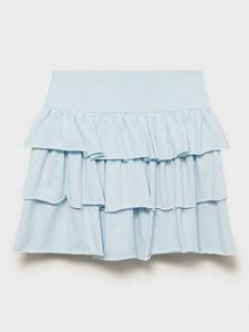 Детская праздничная юбка с рюшами из хлопковой смеси Mango