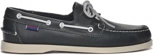 Мокасины Sebago Portland Nubuck - ручная работа, с кожаной подкладкой, с резиновой подошвой с протектором, не оставляющей следов и не скользящей, синий