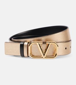 Кожаный ремень VLogo с металлической пряжкой Valentino Garavani, Mekong/Nero