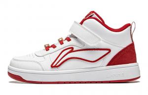 Детские кроссовки для скейтбординга GS Mid-top белые/красные Lining Young, белый/красный