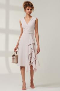 Платье миди с оборками Qiana Jolie Moi, серый