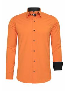 Рубашка делового кроя из премиального хлопка-стрейч оранжевого цвета Rusty Neal