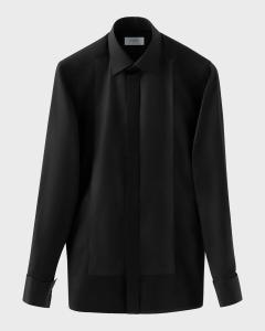 Мужская вечерняя рубашка современного кроя в тонкую полоску с нагрудником спереди Eton, черный