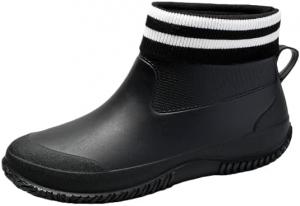 Женские водонепроницаемые ботинки до щиколотки | Легко надеваются, с противоскользящей подошвой, идеально для сада, кухни и влажной/дождливой погоды на улице Hhhchpm, Black Velvet