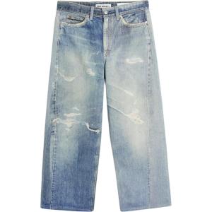 Джинсы Boyfriend с эффектом потертости OUR LEGACY, синий