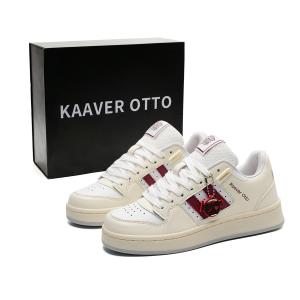 KAAVER OTTO Унисекс скейтборд-кроссовки с увеличенной высотой покрытия, устойчивые к истиранию и водонепроницаемые, бежево-бордовые (включая кастомные аксессуары)