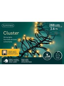 Lumineo Гирлянда CLUSTER, 288 светодиодов, 2,6 м, черный кабель, классический теплый белый свет