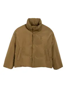 Пуховик с тисненым логотипом AMI Paris, коричневый