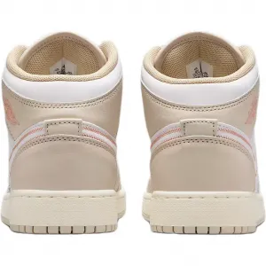 Jordan Air 1 Leather Abrasion Resistant Mid top детские скейтбординг кроссовки Light Brown White для подростков