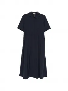 Платье миди с воротником и кулиской Herno, синий