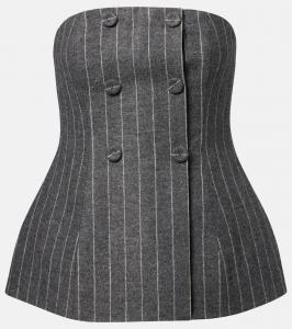 Двубортная полосатая блузка Carolina Herrera, charcoal Grey M