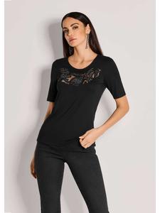 MADELEINE Элегантный черный топ со стразами