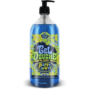 Гель для душа Happy Flower без мыла, супержирный, 1 л Les Petits Bains De Provence