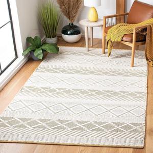 SAFAVIEH Natura Collection ковер, 122 x 183 см, Ivory & Yellow, ручной работы из шерсти, идеально для помещений с высокой проходимостью: прихожая, гостиная, спальня (NAT854C)