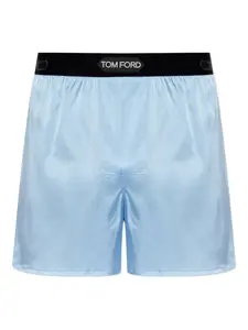 Шелковые боксеры с поясом с логотипом Tom Ford, синий