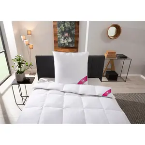 Пуховое одеяло RIBECO «Johanna», теплое, наполнитель 80% пух, 20% перо, хлопковый чехол, белый