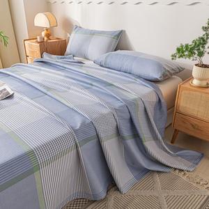 Avivi Простыня односпальная 150х240 см, клетка синяя, хлопок