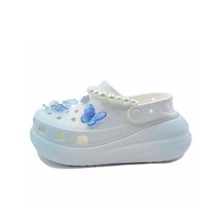 Crocs Сабо Crush Clog Butterfly Blue унисекс белого и синего цвета