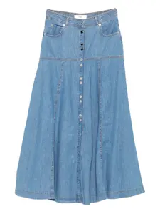 Юбка миди из денима Laddie с пуговицами спереди Ba&Sh, синий
