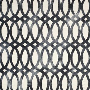 Ковер SAFAVIEH, 214 x 214 см, Dip Dye Collection, Ivory & Graphite, ручной работы марокканский акварельный шерстяной, идеален для помещений с высокой проходимостью в гостиной, спальне (DDY675D)