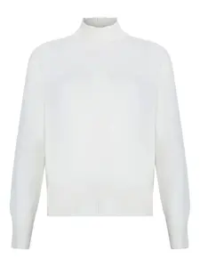 Ребристый свитер с высоким воротом Gran Sasso, белый