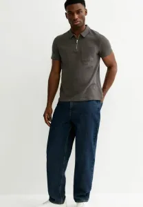 Обычная фактурная рубашка-поло с четвертью New Look, Dark Grey