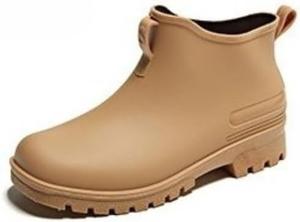 Женские ботинки на лодку водонепроницаемые, ботинки до щиколотки от дождя, противоскользящие резиновые рыбацкие ботинки, обувь для работы на улице и садоводства Hhhchpm, Camel
