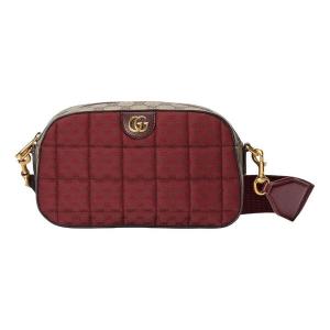 Сумка mini gg canvas small shoulder bag 'burgundy' Gucci, бургундия