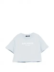 Футболка с логотипом Balmain Kids, синий