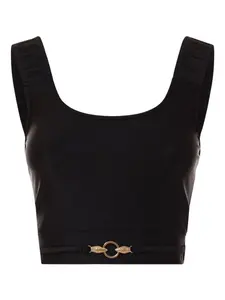 Укороченный топ с логотипом Just Cavalli, черный