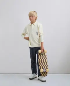 Детская рубашка поло прямого кроя с логотипом и длинными рукавами Scalpers, белый