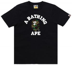 Футболка BAPE 1st Camo College Tee, черно-зеленая
