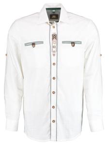 Традиционная рубашка Тивора белого и темно-зеленого цветов OS-Trachten