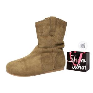 BIGTREE Женские полусапожки хаки с сумкой для покупок, цвет Khaki+Shopping Bag