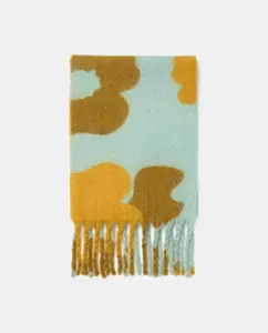 Шарф с цветочным принтом Jo & Mr. Joe, бирюзовый