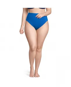 Женские плавки-бикини с высокой талией и высоким вырезом без застежек Lands' End, синий