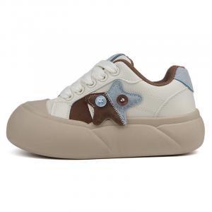 N6N8 Женские легкие дышащие скейтерские кеды с амортизацией Low-Top - синий коричневый, цвет Blue Brown