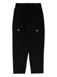 Брюки-карго Balmain Kids с золотыми пуговицами, черный