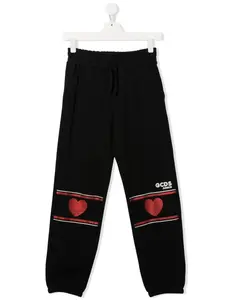Зауженные спортивные брюки с логотипом Gcds Kids, черный