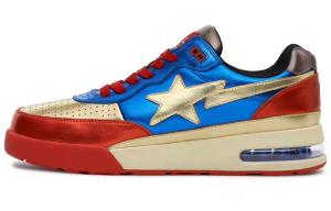 ROAD Стильные женские кроссовки для скейтбординга с низким верхом, красные/синие/золотые A Bathing Ape