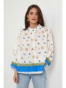 Блузка Rodier Lin, белый/синий