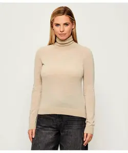 Водолазка из шерсти фризани Slim fit Boss, бежевый