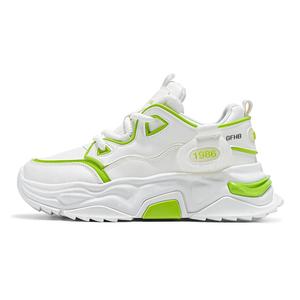 Износостойкие дышащие низкие кроссовки для увеличения роста для детей и подростков Kung Fu partners, белый/зеленый