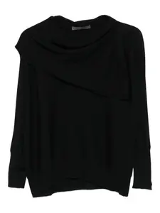 Драпированный свитер с воротником-хомут D.Exterior, черный