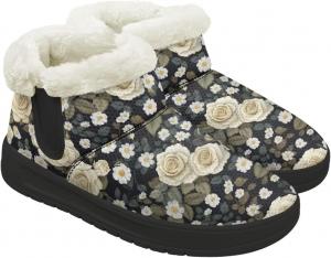 Женские зимние ботинки на снег, женские теплые ботильоны с мягким искусственным мехом внутри, обувь с мягкой подошвой с эффектом памяти, на шнуровке, размеры 4.5-12 Chririnla, Yellow Rose