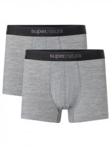 Super.natural Боксеры из мериносовой шерсти, размер M, TUNDRA175, комплект из 2 штук, серого цвета