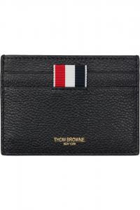 Держатель для одной карты с зернистой текстурой Thom Browne, черный