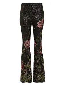 Расклешенные брюки с пайетками Giambattista Valli, черный