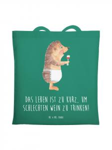 Mr. & Mrs. Panda Сумка-шоппер с изображением ежика и вином, надписью, выполненной мятным шрифтом